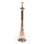 Victorian silver taper cigar lighter with loaded base,