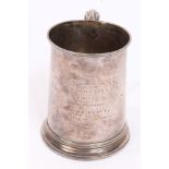 George III silver mug of tapering cylindrical form,