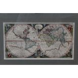 18th century hand-coloured engraved map - Typus Orbis Terrarum,