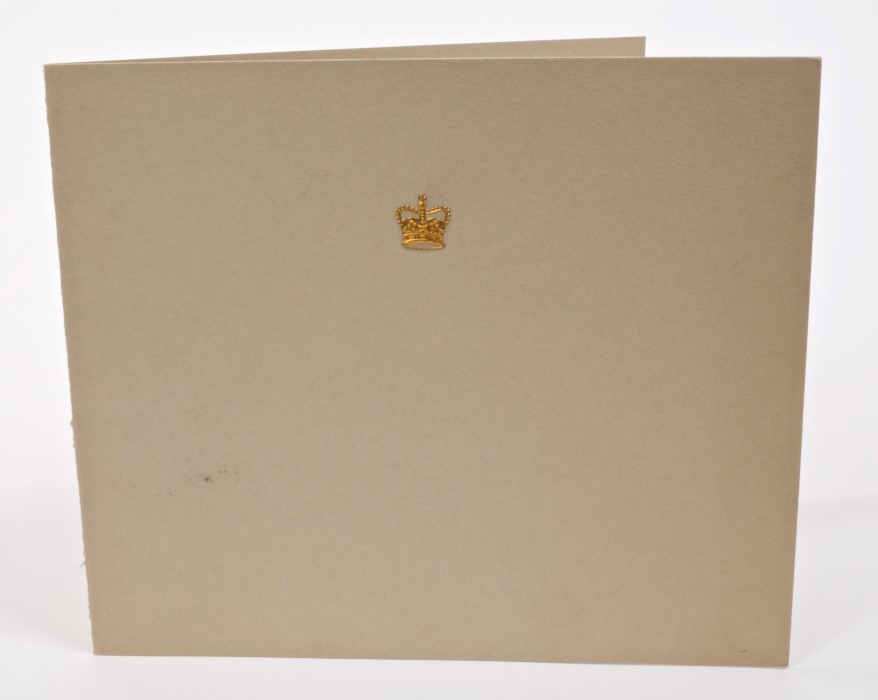 HM Queen Elizabeth II and HRH The Duke of Edinburgh - signed 1958 Christmas card with gilt embossed - Image 2 of 2