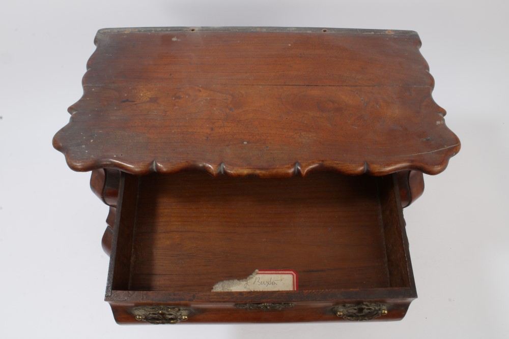 19th century Dutch apprentice-piece miniature bombe commode of shaped outline, - Image 2 of 7