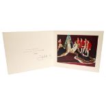 HM Queen Elizabeth The Queen Mother - signed 1953 Christmas card with gilt embossed crown to cover