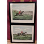 Henry Alken set of six Victorian hand-coloured aquatints - Hunting Recollections,