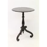 Victorian black papier mâché chess-top occasional table,
