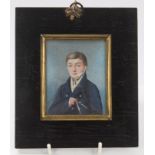 English School, circa 1830, miniature watercolour on ivory portrait of a young gentleman,