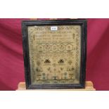 George III needlework sampler by Susanna Lake 1816,