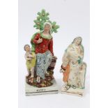 Late 18th century Staffordshire pearlware Ralph Wood figure group, entitled - 'Widow',