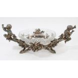 Early 20th century French cut glass and silver plated table centrepiece by Christofle,