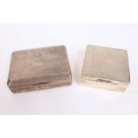 Contemporary silver cigarette box of square form,