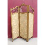 Early 20th century Continental three-fold screen,