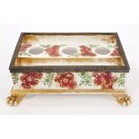 Early 19th century French Empire-style porcelain desk stand of rectangular form,