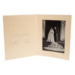 TRH The Princess Elizabeth and The Duke of Edinburgh - signed 1947 Christmas card with gilt