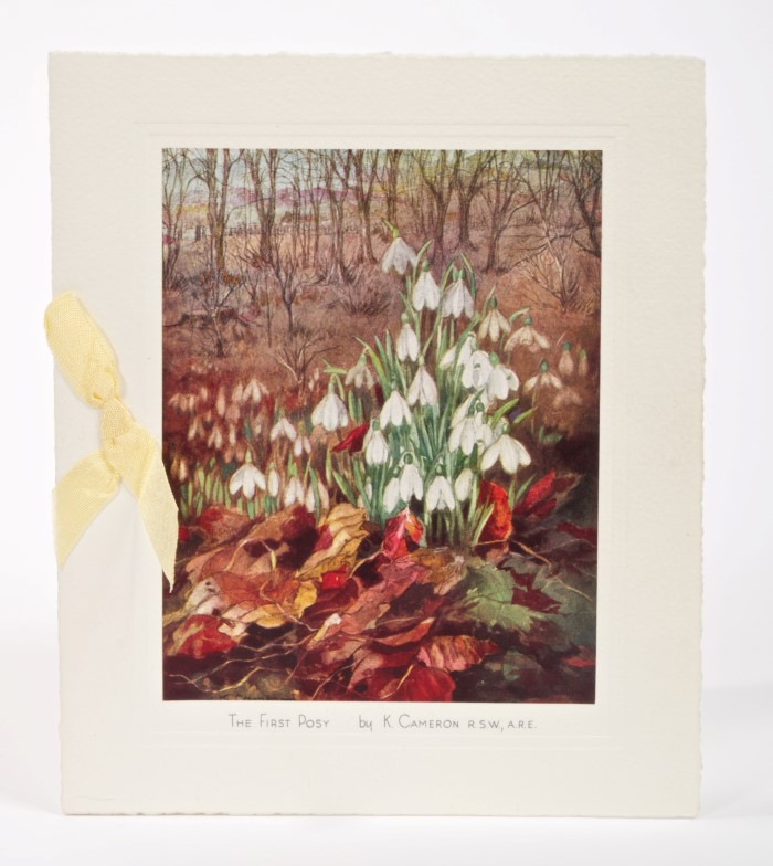 HRH The Princess Margaret - rare signed 1951 Christmas card with print of snowdrops to cover, - Image 4 of 4