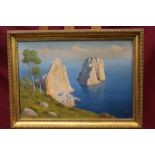 Willem Welters (1881 - 1972), oil on canvas - Capri, signed and dated 1934, in gilt frame,