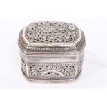 Eastern white metal box of octagonal form,