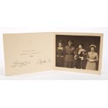 TM King George VI and Queen Elizabeth - signed 1944 Christmas card with gilt embossed crown to