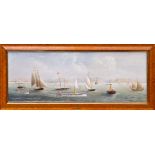 W. Laythorpe, early 20th century oil on canvas - Bombay Port Trust Flotilla. J. R. Dean Esq.