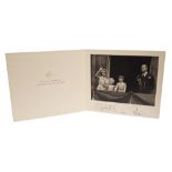HM Queen Elizabeth II and HRH The Duke of Edinburgh - signed 1954 Christmas card with gilt embossed