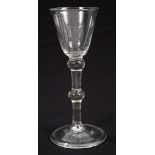 Early 18th century wine glass, circa 1700 - 1720, with ogee bowl,
