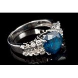 Fancy blue diamond ring,