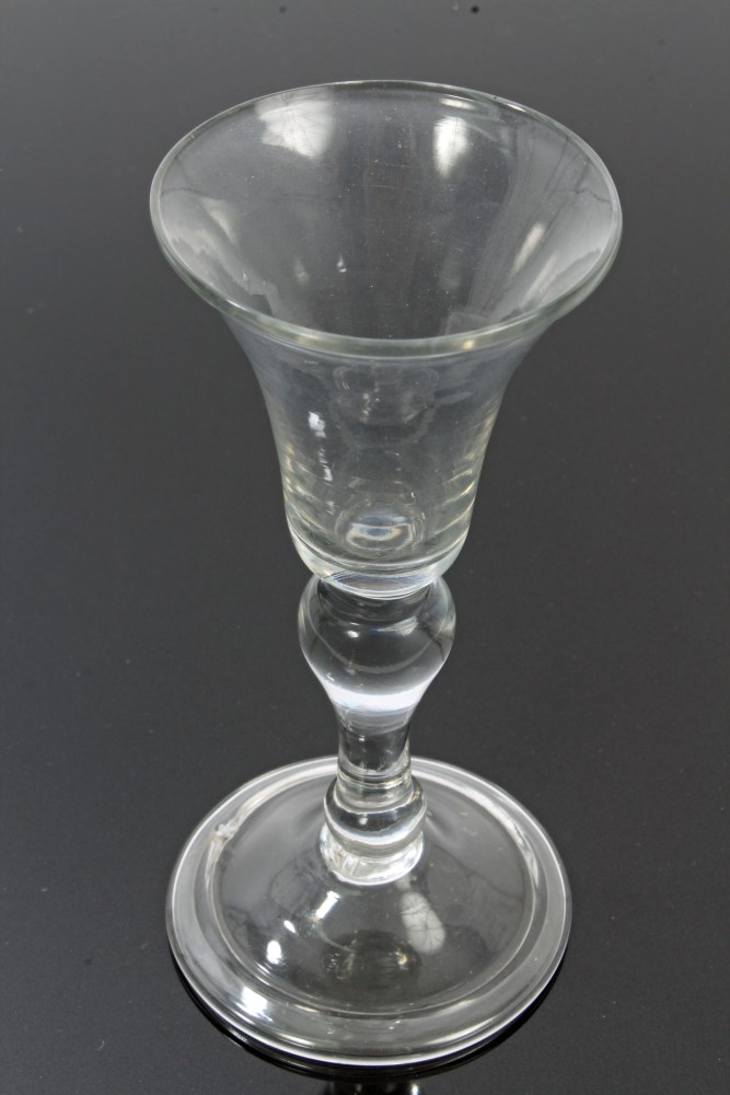 Georgian 'short' wine glass, circa 1740,