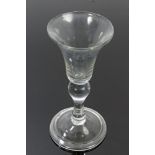 Georgian 'short' wine glass, circa 1740,