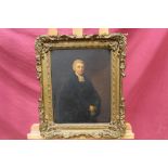 19th century English School oil on canvas - portrait of a clergyman, in gilt frame,