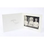 HM Queen Elizabeth The Queen Mother - signed 1980 Christmas card with gilt embossed crown to cover,
