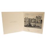 HM Queen Elizabeth II and HRH The Duke of Edinburgh - signed 1960 Christmas card with twin gilt