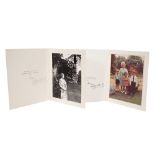 HM Queen Elizabeth The Queen Mother - two signed Christmas cards for 1970 and 1971 - one with gilt