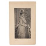 HM Queen Alexandra - signed presentation portrait photograph of The Queen on Coronation Day 1902 in