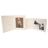 HM Queen Elizabeth The Queen Mother - two signed Christmas cards for 1964 and 1965 - both with gilt