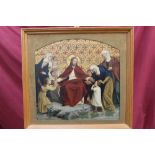 19th century Continental School oil on panel - The Holy Family, framed,