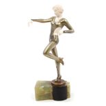 Art Deco cold-painted and ivory mounted figure by Josef Lorenzl,