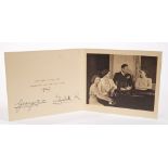 TM King George VI and Queen Elizabeth - signed 1947 Christmas card with gilt embossed crown to