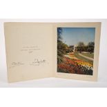 Rare - TM King George VI and Queen Elizabeth - signed 1951 family Christmas card with gilt embossed