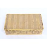 Fine quality 19th century gilt metal box of rectangular form, with striped engine-turned decoration,