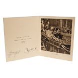 TM King George VI and Queen Elizabeth - signed 1949 Christmas card with gilt embossed crown to