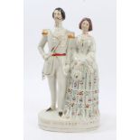 Victorian Staffordshire Royal figure group, entitled - 'Princess Royal & Emperor of Prussia',