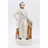 Large Victorian Staffordshire Royal figure of 'The Prince of Wales' standing in uniform,