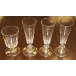 HIM Emperor Napoleon III of France - four mid-19th century wine glasses with engraved crowned N