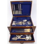 Late 19th / early 20th century part canteen of silver plated single-struck Grecian pattern cutlery