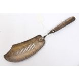 George III silver fish slice with pierced blade,