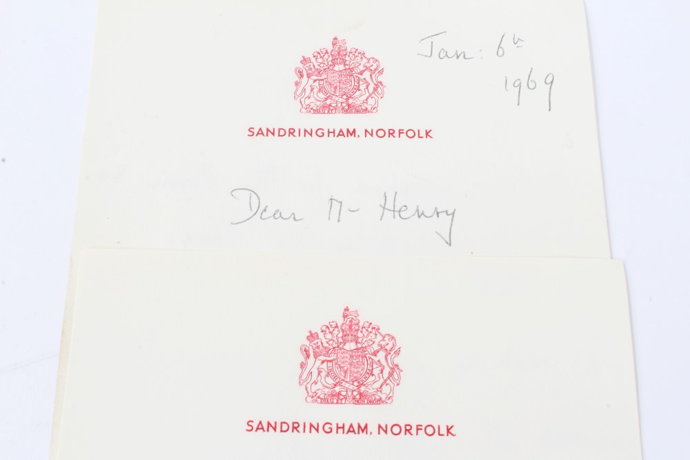 HM Queen Elizabeth The Queen Mother - an amusing and charming handwritten three-page letter dated - Image 2 of 3