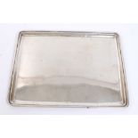 George V silver tray of rectangular form, with a flared rim (Birmingham 1919), maker's mark rubbed.