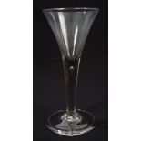 Very large Georgian wine glass, circa 1750,