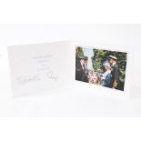 HM Queen Elizabeth II and HRH The Duke of Edinburgh - signed 2004 Christmas card with twin gilt