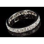 Diamond eternity ring with a full band of twenty-two brilliant cut diamonds in 18ct white gold