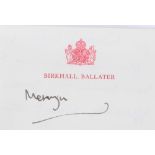 HRH Prince Charles The Prince of Wales - handwritten letter to his personal chef Mervyn Wycherley