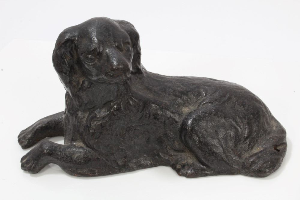 19th century bronze hound on marble plinth, 14. - Image 4 of 5